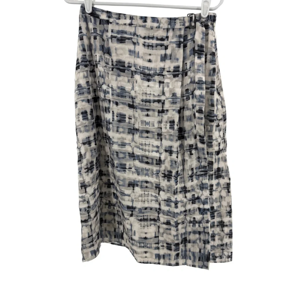 Banana Republic SILKY TWILL WRAP MIDI SKIRT Abstract Print 6 new below knee - Picture 2 of 13